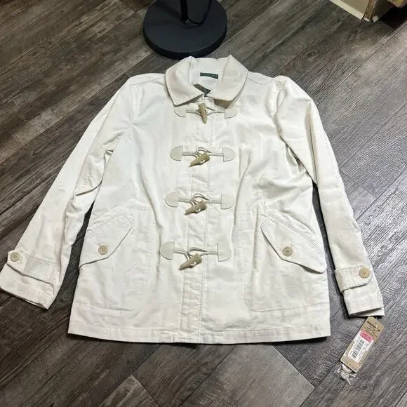 $179 Ralph Lauren Womens Tundra - Fashio Peak Cream Corduroy Jacket XL - Picture 1 of 8